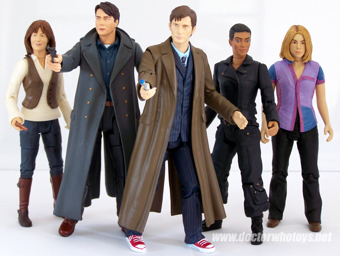 Doctor Who Action Figures - Sarah Jane Smith, Captain Jack Harkness, The Doctor, Martha Jones and Rose Tyler