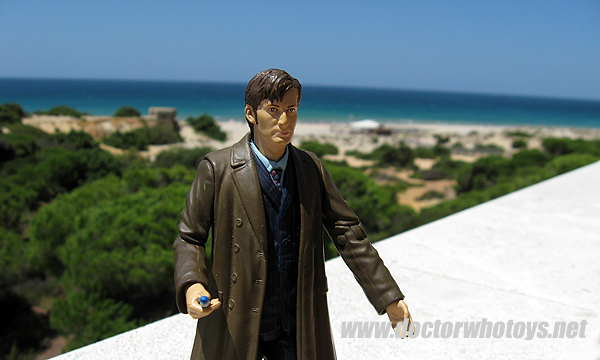David Tennant's The Doctor Tenth Doctor Who Action Figure on Vacation