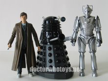 Doomsday Set featuring The Doctor in trenchcoat, Dalek Sec and Cyberman