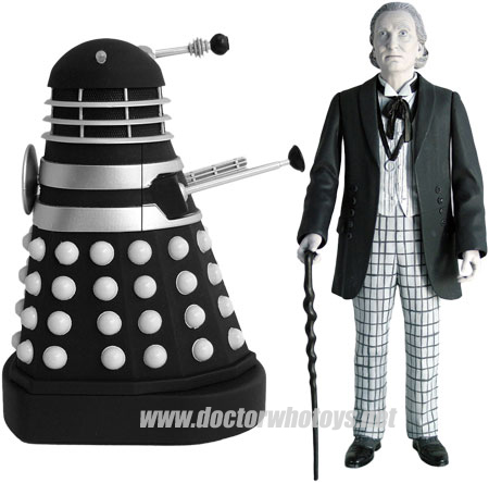 The First Doctor William Hartnell & Dalek (Invasion of Earth 1964) - Limited Edition of 1250 worldwide Forbidden Planet 2009 Exclusive Black & White Version