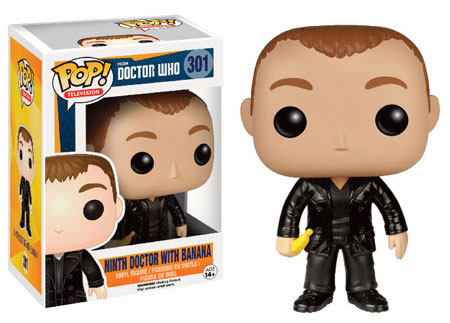 Ninth Doctor with Banana Funko Pop Vinyls