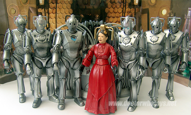Custom Miss Hartigan and Character Cyber Controller (white & blue eyes versions), Cyber Leader and Cybermen