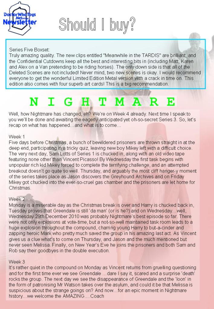 Doctor Who Toys Newsletter Issue 2