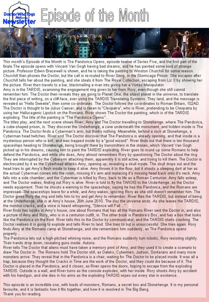 Doctor Who Toys Newsletter Issue 2