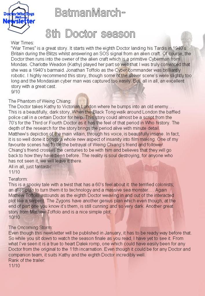 Doctor Who Toys Newsletter Issue 2