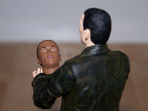 The Ninth Doctor with Auton 'Mickey' Head