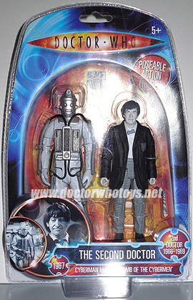 The Second Doctor Patrick Troughton & Cyberman (Tomb of the Cybermen 1967) - Limited Edition 1250 worldwide Forbidden Planet 2009 Exclusive Black & White Version