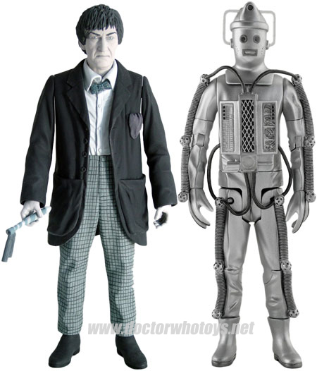 The Second Doctor Patrick Troughton & Cyberman (Tomb of the Cybermen 1967) - Limited Edition 1250 worldwide Forbidden Planet 2009 Exclusive Black & White Version