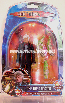 The Third Doctor with Giant Maggots from The Green Death (1973)