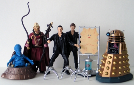 Moxx of Balhoon, Sycorax Leader, The Doctor Regeneration Set, Cassandra and Robot Spiders and Dalek with Mutant Reveal